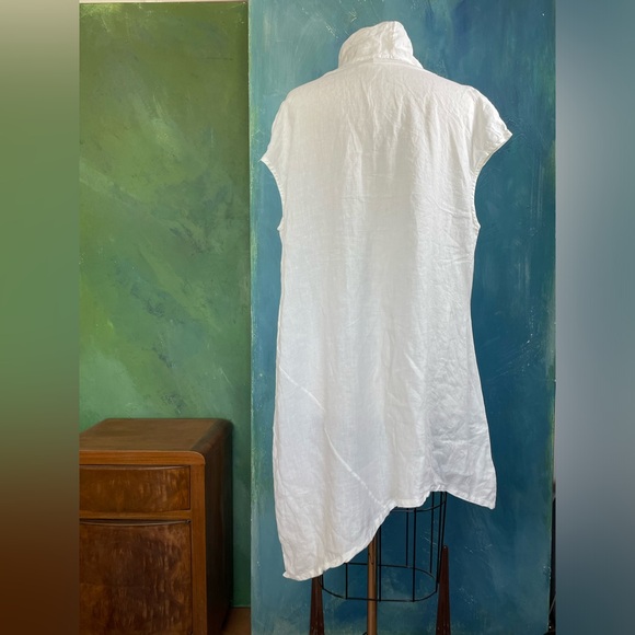 Bryn Walker linen Noa sleeveless asymmetrical tunic with cowl neck - Picture 2 of 10